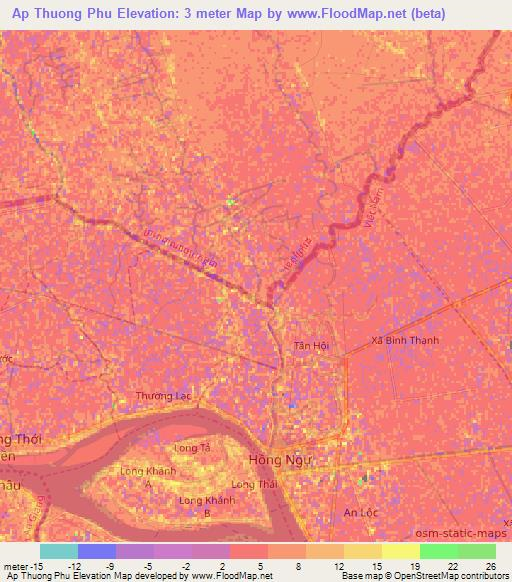 Ap Thuong Phu,Vietnam Elevation Map