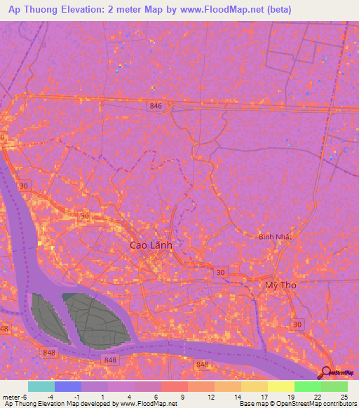 Ap Thuong,Vietnam Elevation Map