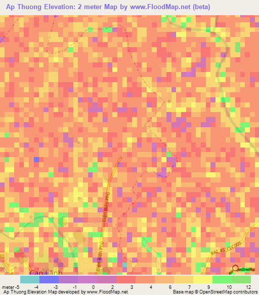 Ap Thuong,Vietnam Elevation Map