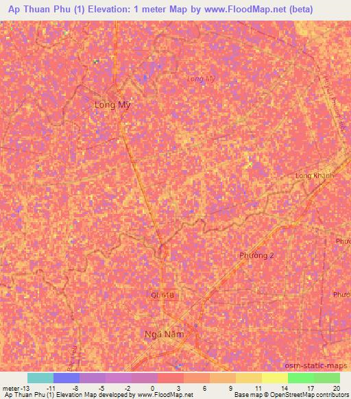 Ap Thuan Phu (1),Vietnam Elevation Map