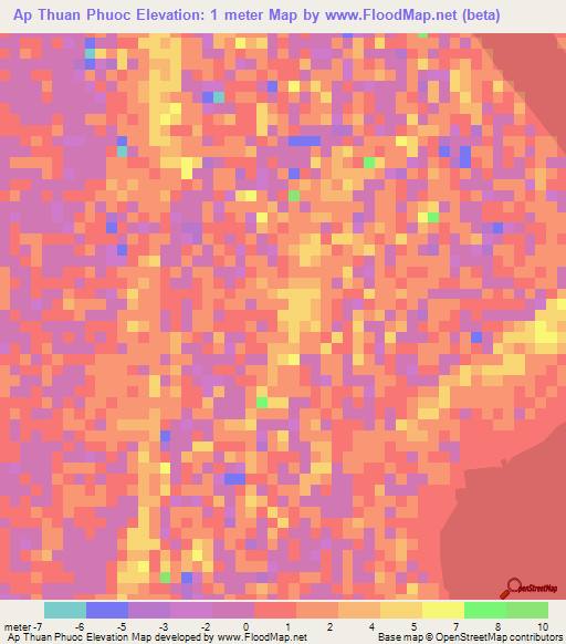 Ap Thuan Phuoc,Vietnam Elevation Map