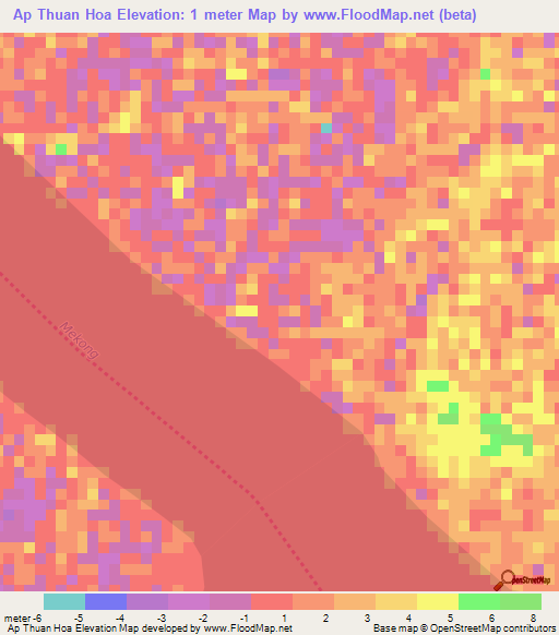 Ap Thuan Hoa,Vietnam Elevation Map