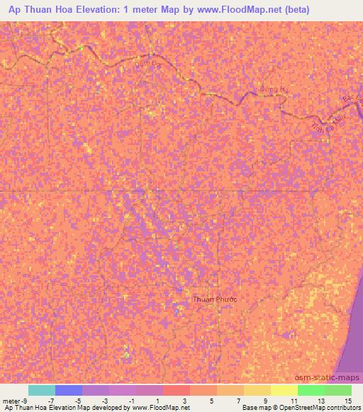 Ap Thuan Hoa,Vietnam Elevation Map