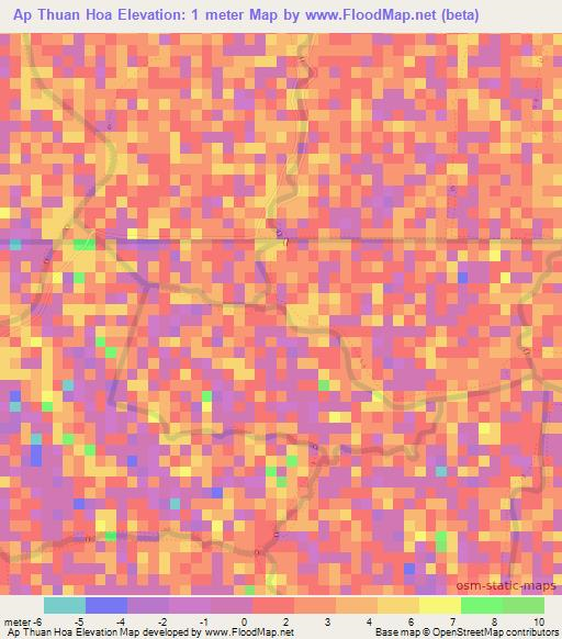 Ap Thuan Hoa,Vietnam Elevation Map
