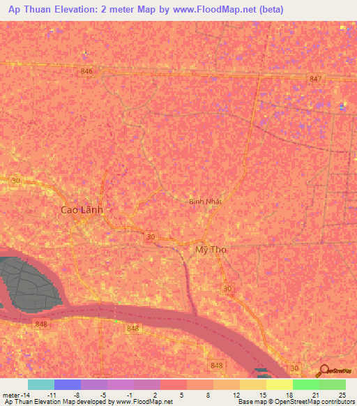 Ap Thuan,Vietnam Elevation Map