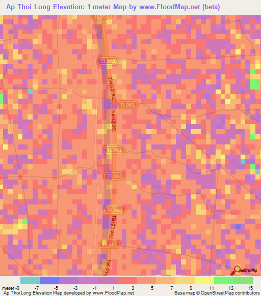 Ap Thoi Long,Vietnam Elevation Map