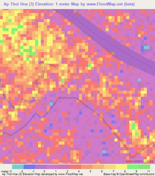 Ap Thoi Hoa (3),Vietnam Elevation Map
