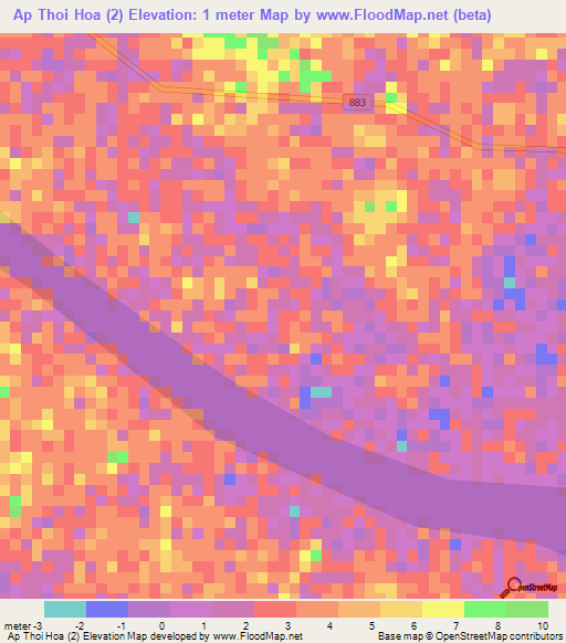 Ap Thoi Hoa (2),Vietnam Elevation Map