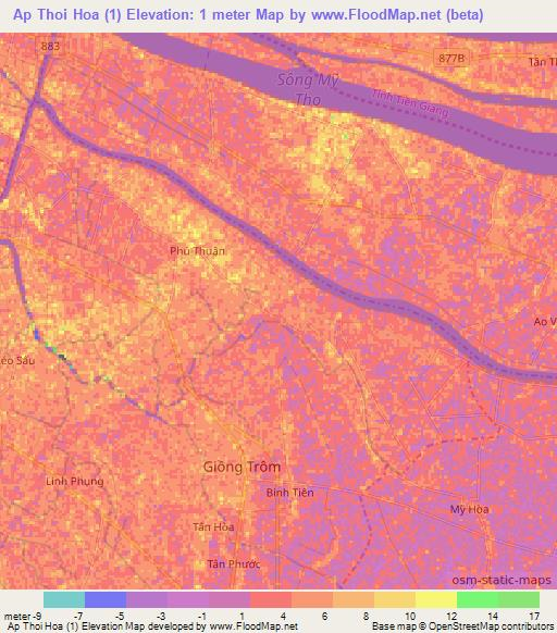 Ap Thoi Hoa (1),Vietnam Elevation Map