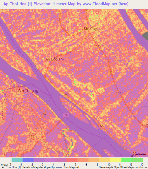 Ap Thoi Hoa (1),Vietnam Elevation Map