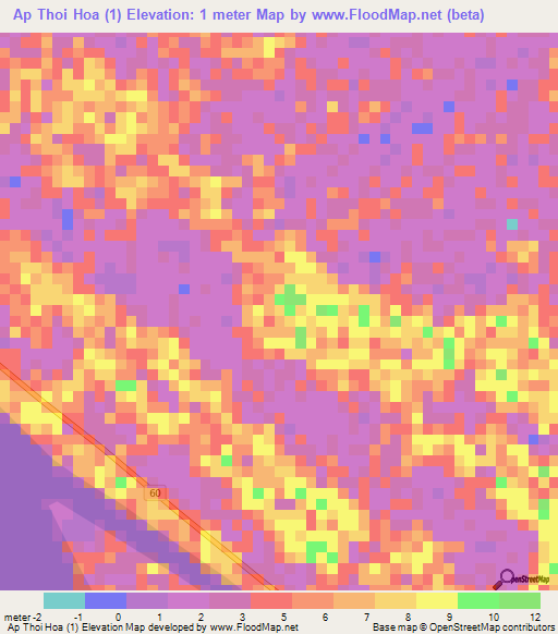 Ap Thoi Hoa (1),Vietnam Elevation Map