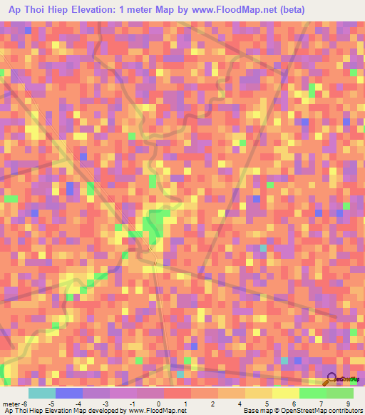 Ap Thoi Hiep,Vietnam Elevation Map