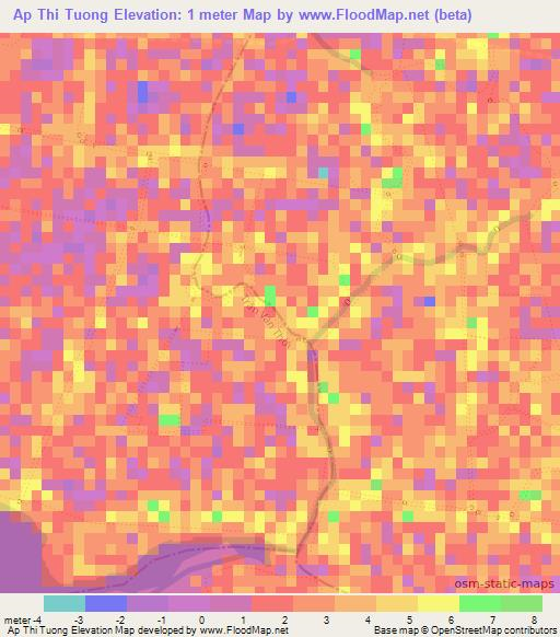 Ap Thi Tuong,Vietnam Elevation Map