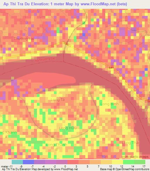 Ap Thi Tra Du,Vietnam Elevation Map