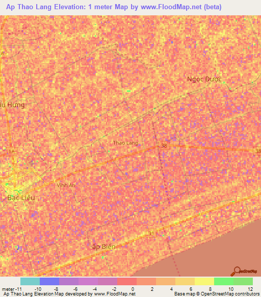 Ap Thao Lang,Vietnam Elevation Map