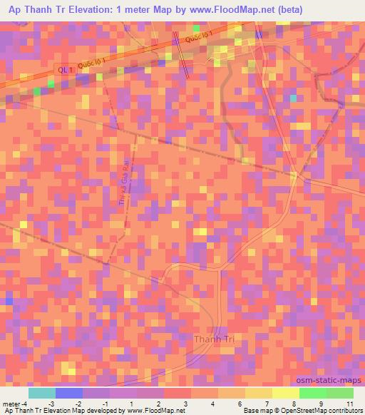 Ap Thanh Tr,Vietnam Elevation Map