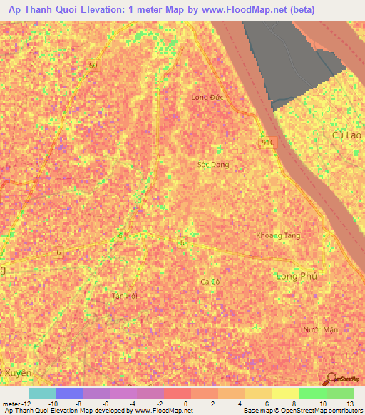 Ap Thanh Quoi,Vietnam Elevation Map