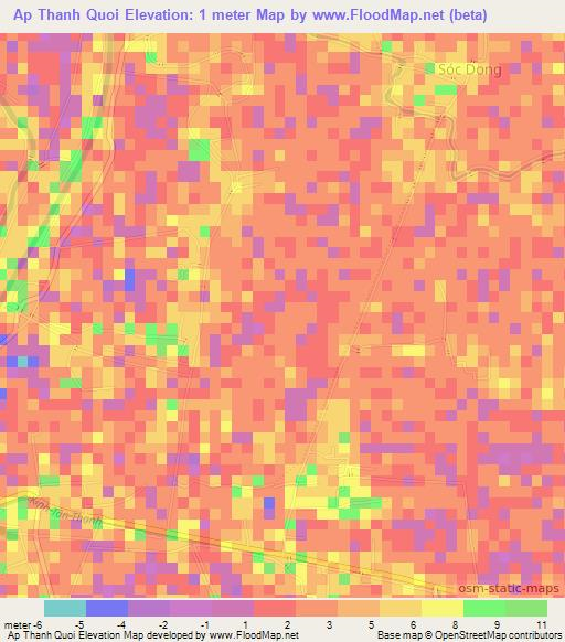 Ap Thanh Quoi,Vietnam Elevation Map