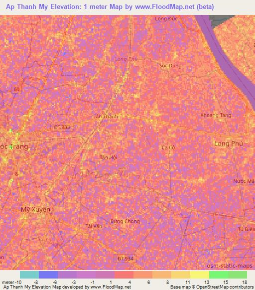 Ap Thanh My,Vietnam Elevation Map