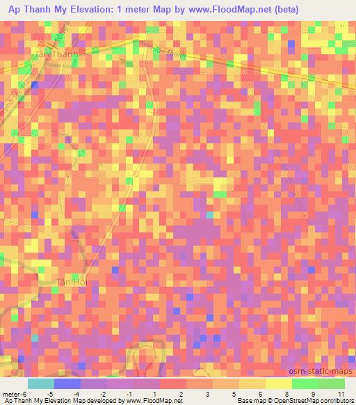 Ap Thanh My,Vietnam Elevation Map