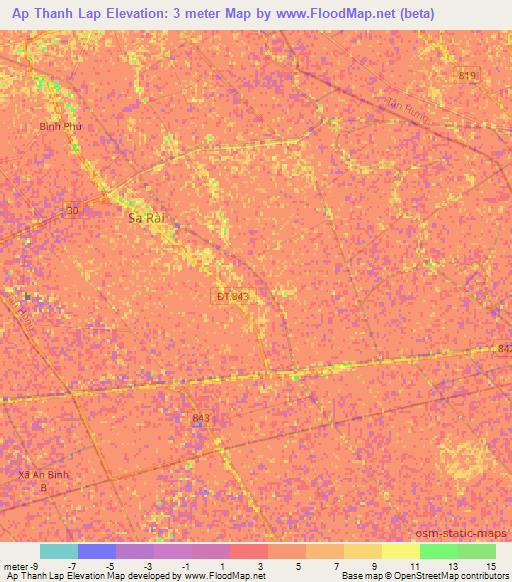 Ap Thanh Lap,Vietnam Elevation Map