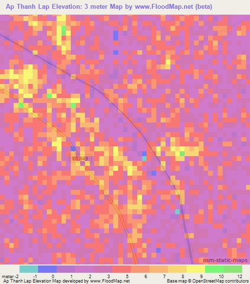 Ap Thanh Lap,Vietnam Elevation Map