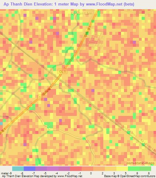 Ap Thanh Dien,Vietnam Elevation Map