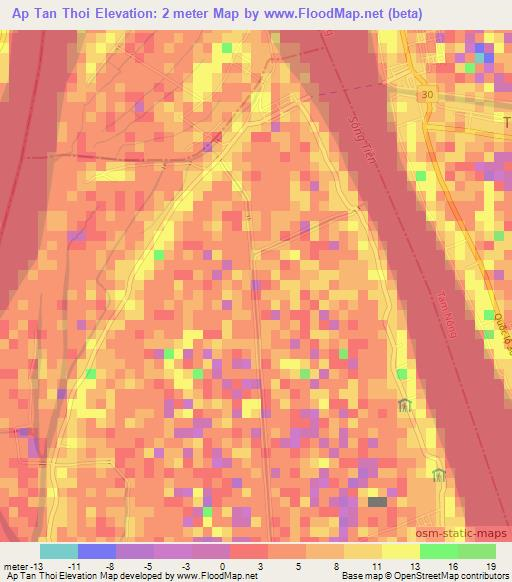 Ap Tan Thoi,Vietnam Elevation Map