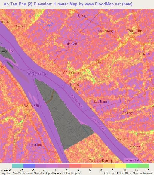 Ap Tan Phu (2),Vietnam Elevation Map