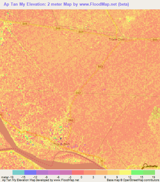 Ap Tan My,Vietnam Elevation Map