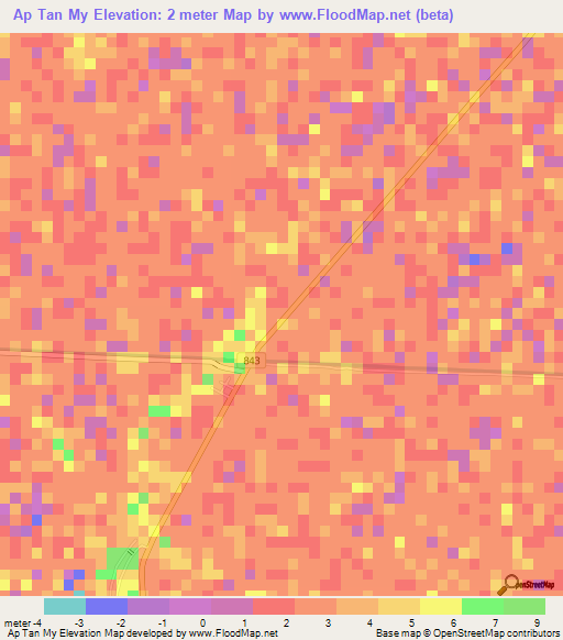 Ap Tan My,Vietnam Elevation Map