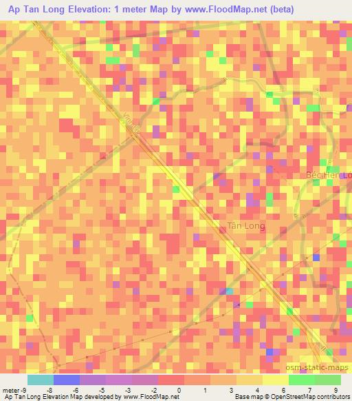 Ap Tan Long,Vietnam Elevation Map
