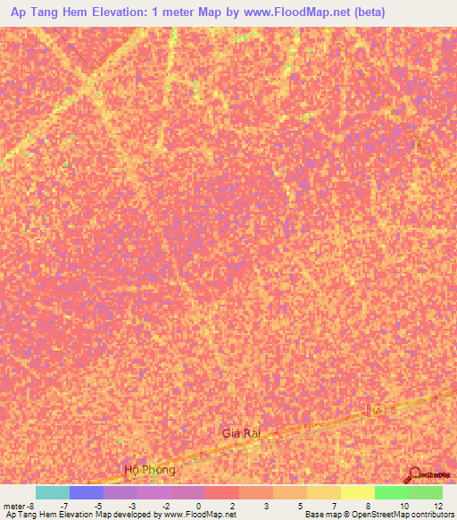 Ap Tang Hem,Vietnam Elevation Map