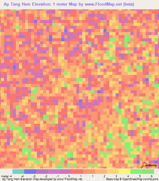 Ap Tang Hem,Vietnam Elevation Map