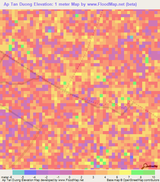 Ap Tan Duong,Vietnam Elevation Map