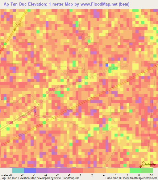 Ap Tan Duc,Vietnam Elevation Map