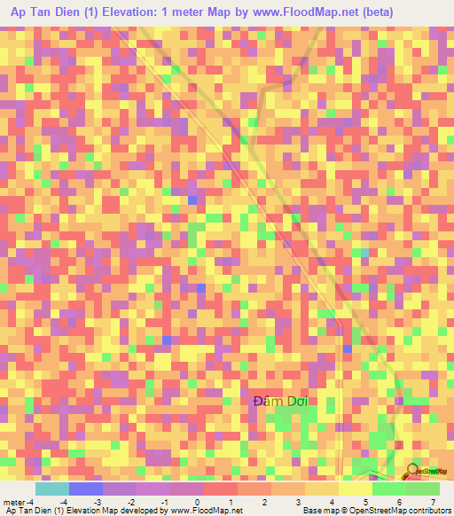 Ap Tan Dien (1),Vietnam Elevation Map