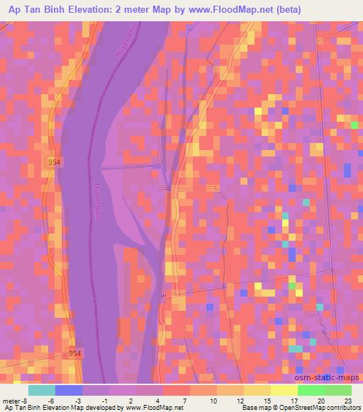 Ap Tan Binh,Vietnam Elevation Map