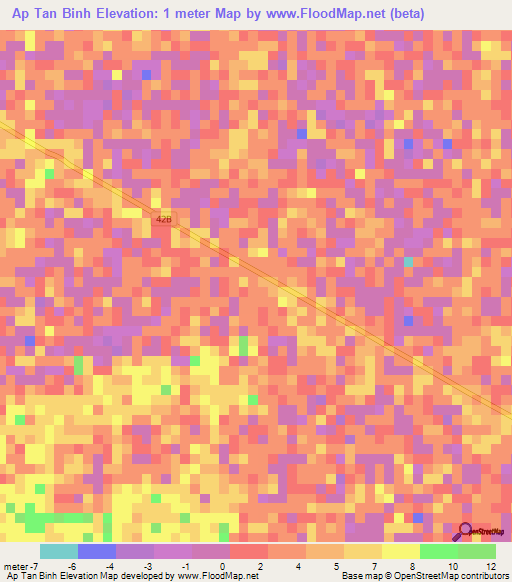 Ap Tan Binh,Vietnam Elevation Map