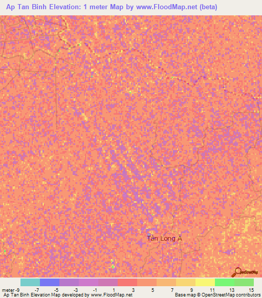 Ap Tan Binh,Vietnam Elevation Map