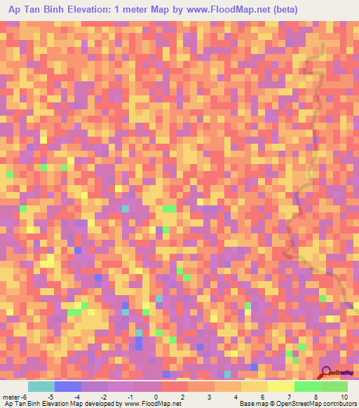 Ap Tan Binh,Vietnam Elevation Map