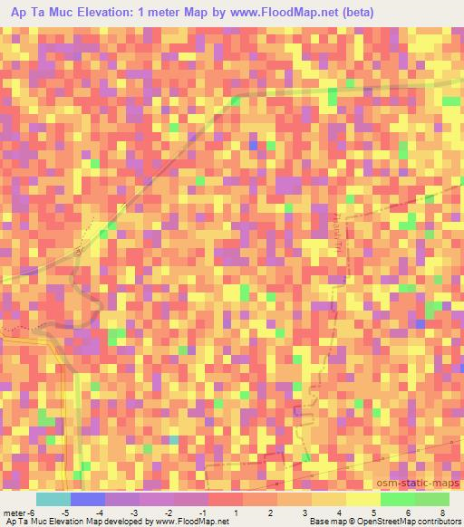 Ap Ta Muc,Vietnam Elevation Map