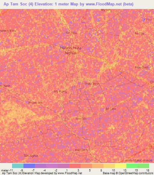 Ap Tam Soc (4),Vietnam Elevation Map