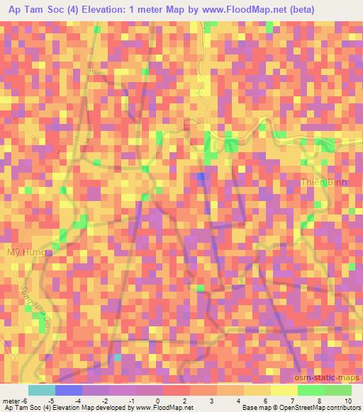 Ap Tam Soc (4),Vietnam Elevation Map
