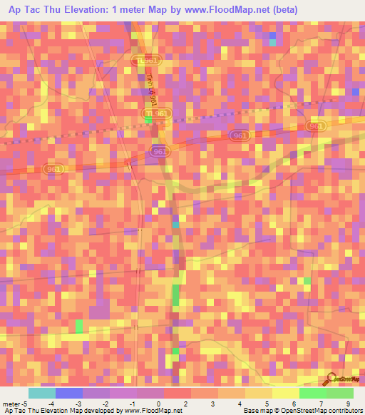 Ap Tac Thu,Vietnam Elevation Map