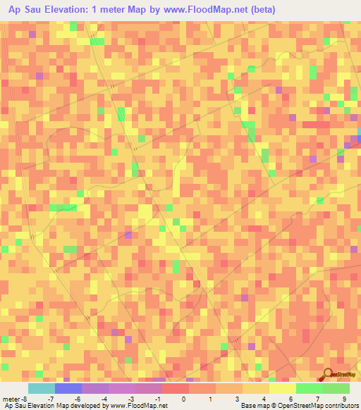 Ap Sau,Vietnam Elevation Map