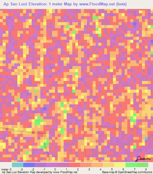 Ap Sao Luoi,Vietnam Elevation Map