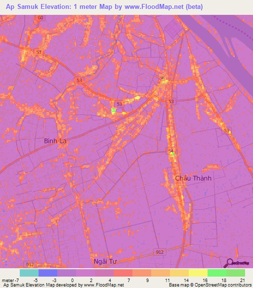 Ap Samuk,Vietnam Elevation Map