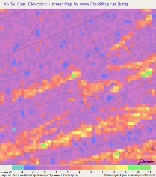 Ap Sa Chau,Vietnam Elevation Map