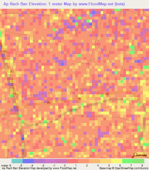 Ap Rach Ban,Vietnam Elevation Map